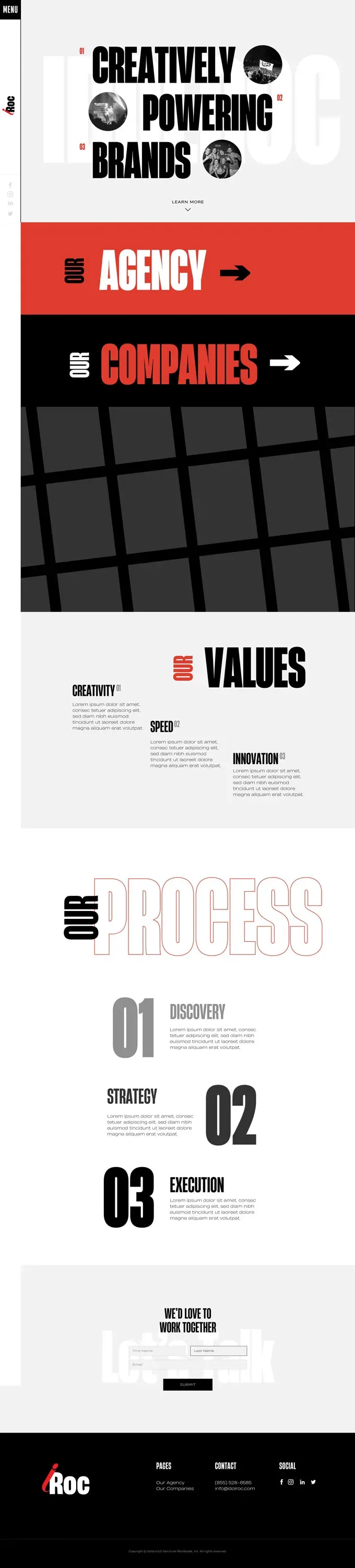 First concept for the IdolRoc homepage