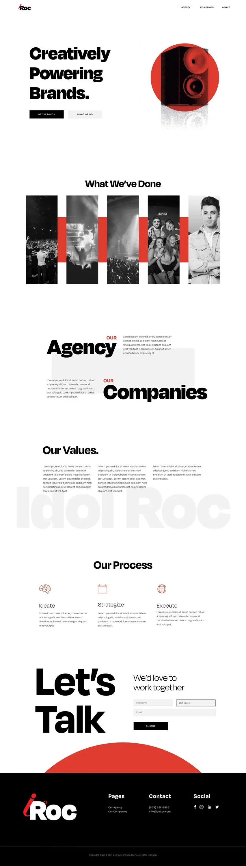 Second concept for the IdolRoc homepage