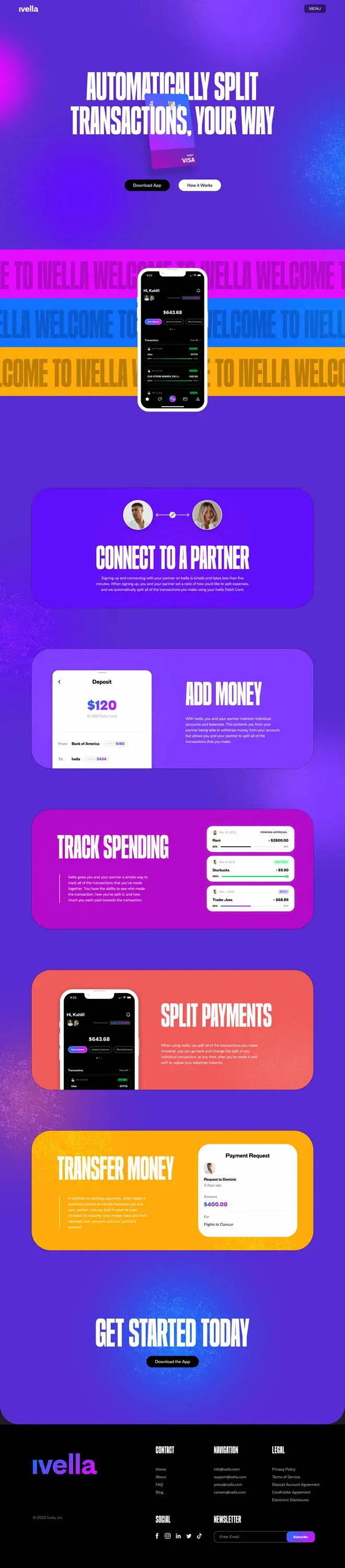 Third concept for the Ivella homepage