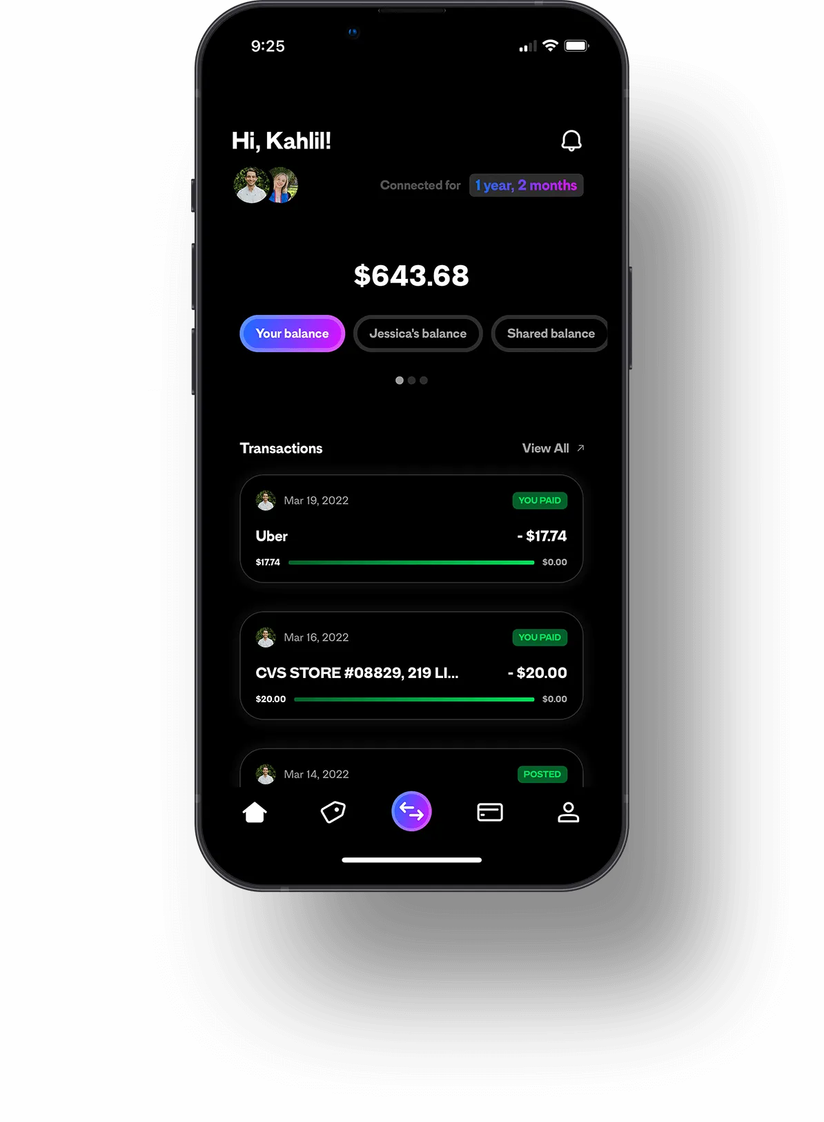 The Ivella dashboard on an iPhone