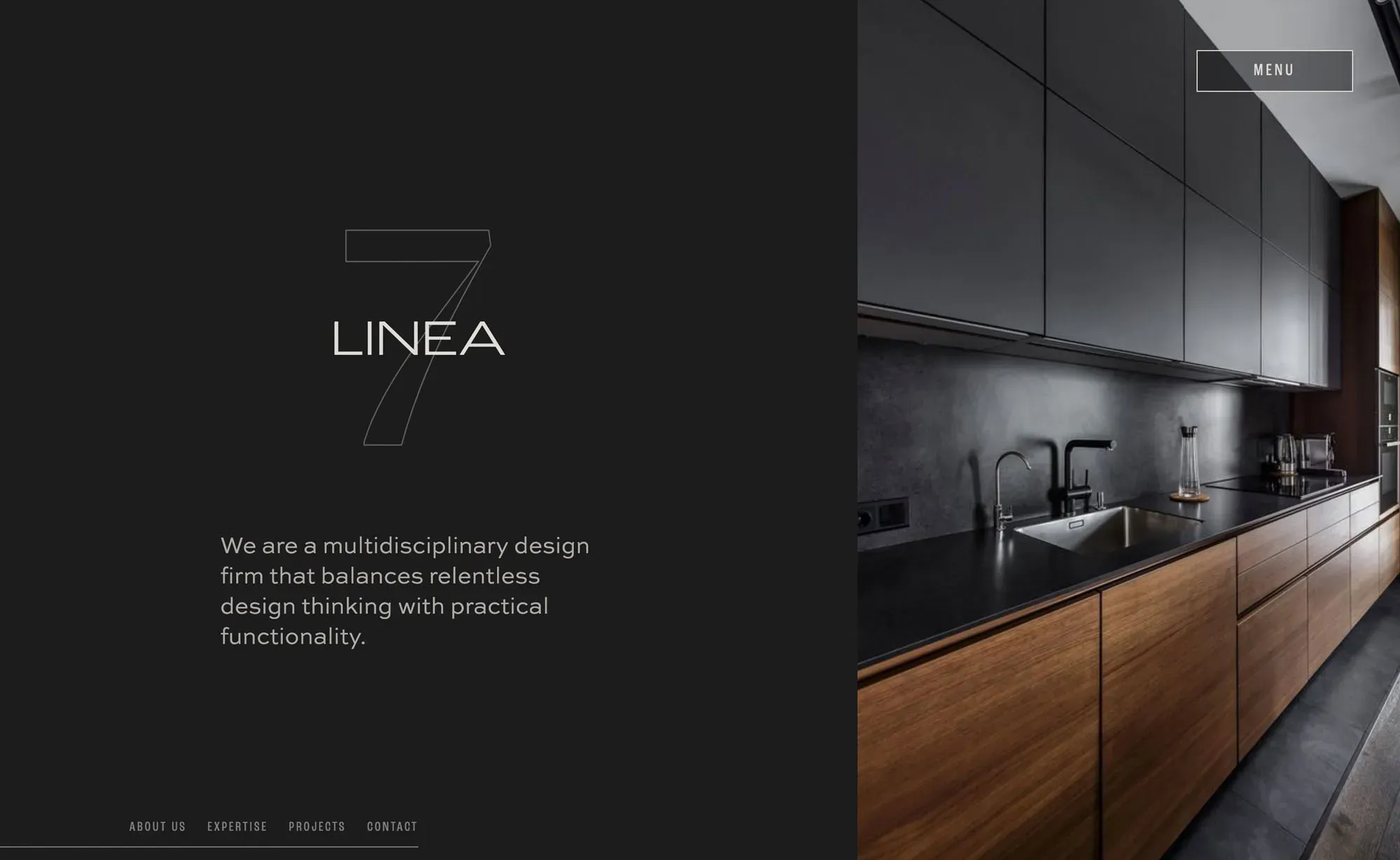 The Linea 7 homepage