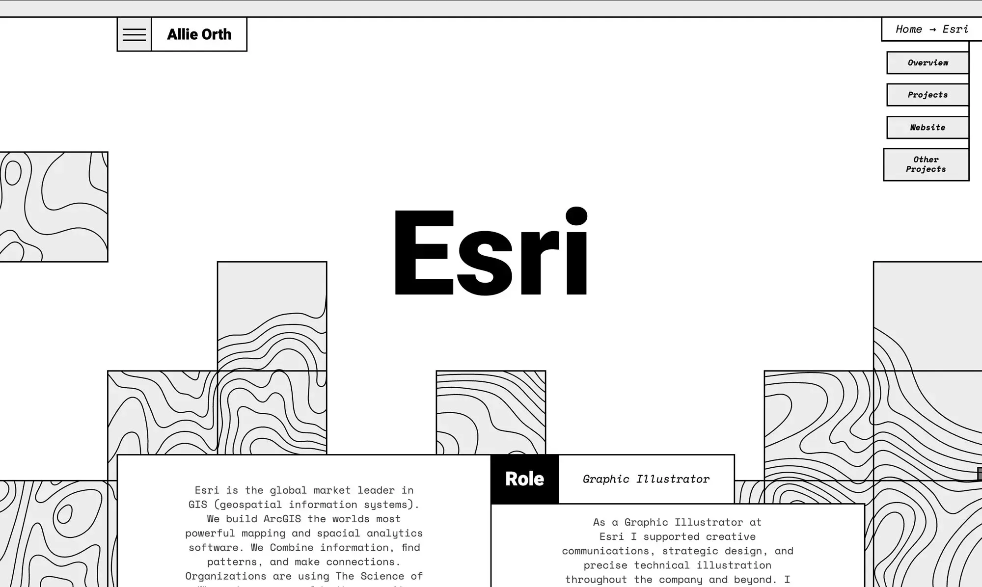 The Esri page of Allie Orth's portfolio