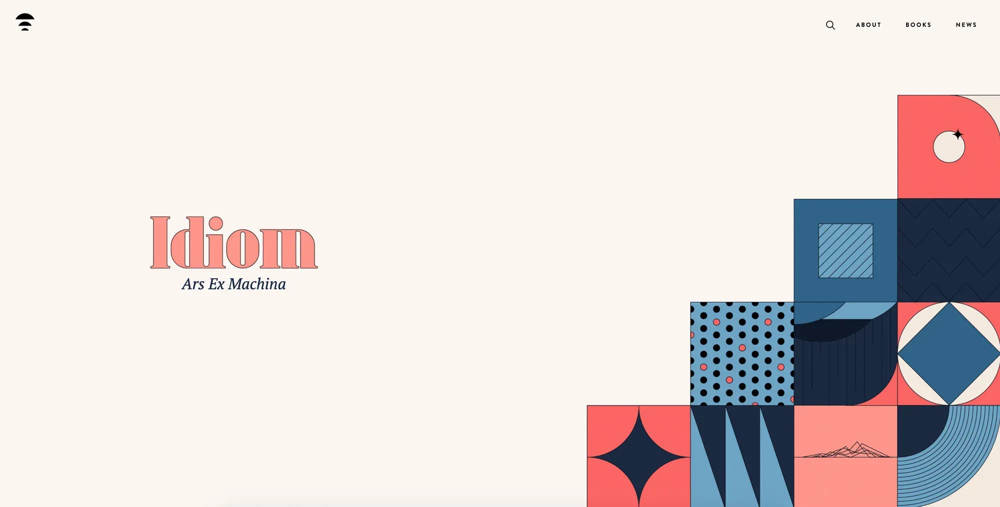 The hero section of the Idiom website