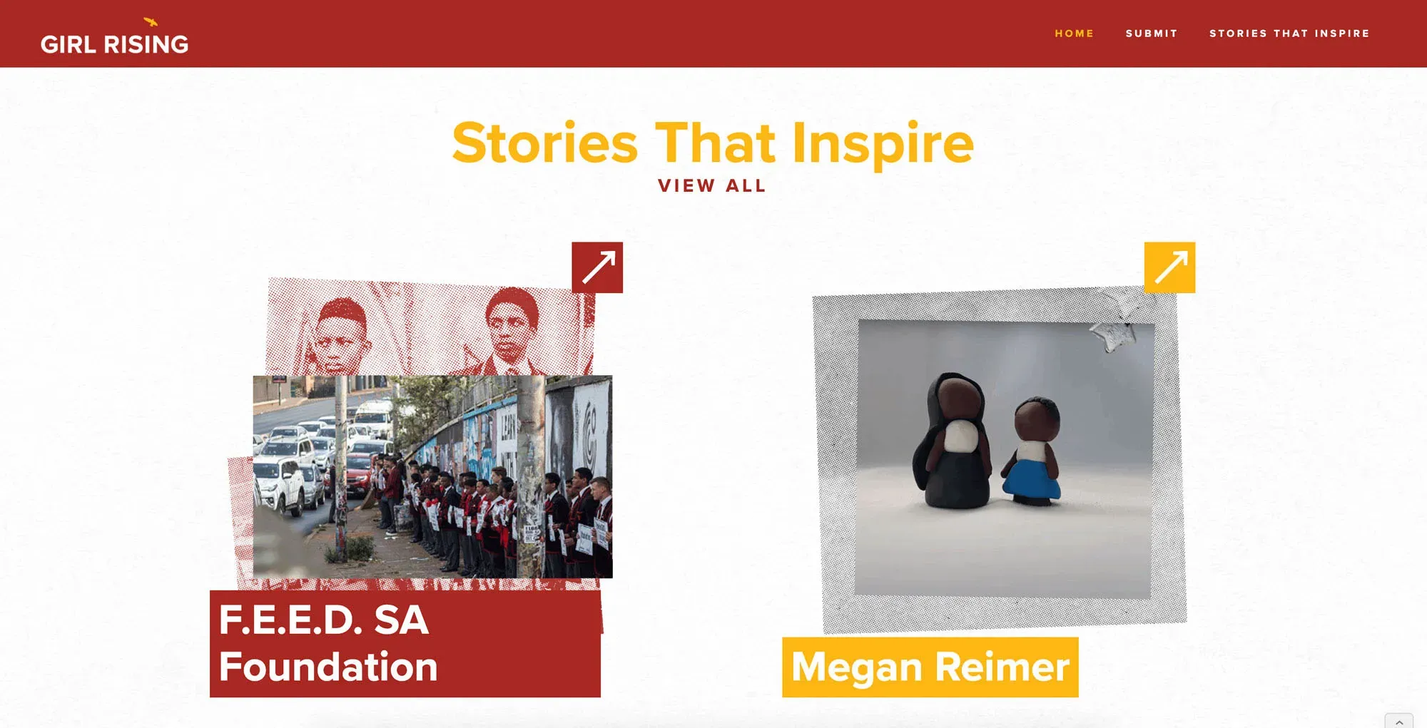 The Stories That Inspire section of the My Story website