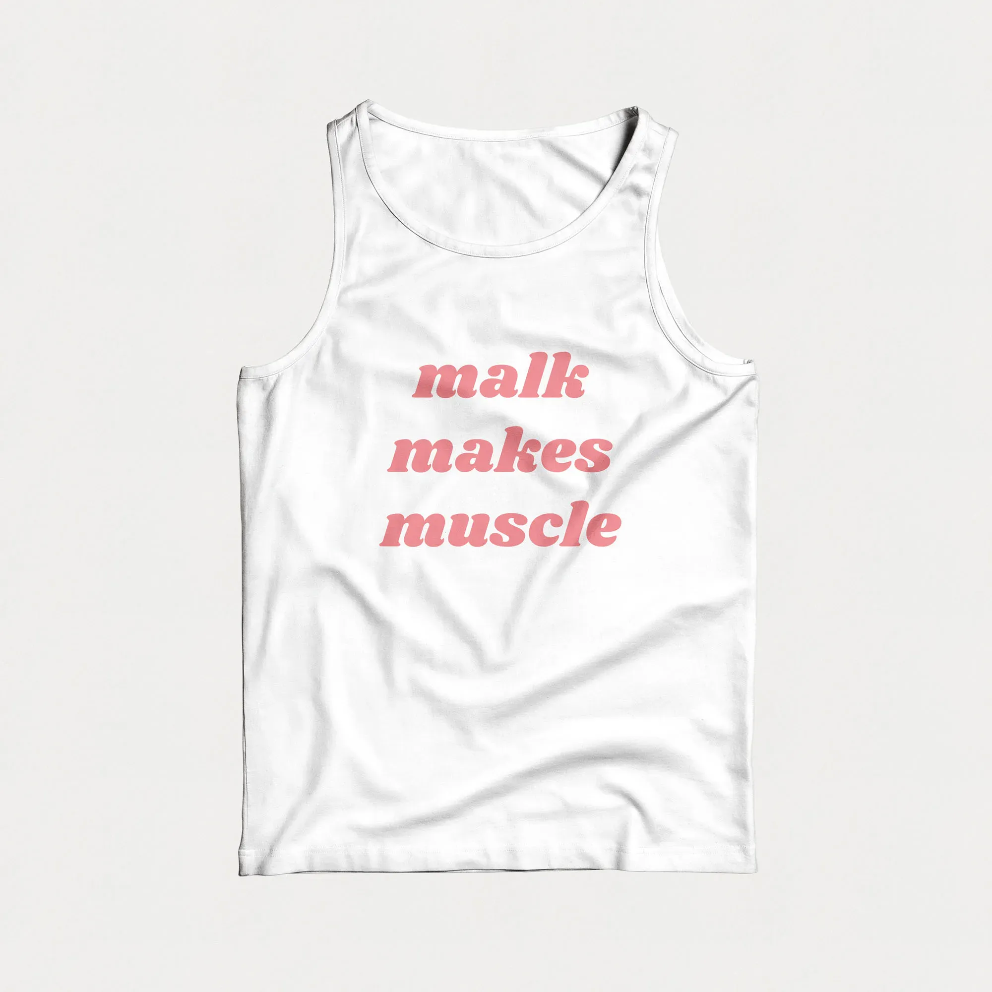 A tank top with the Malk Makes Muscle tagline