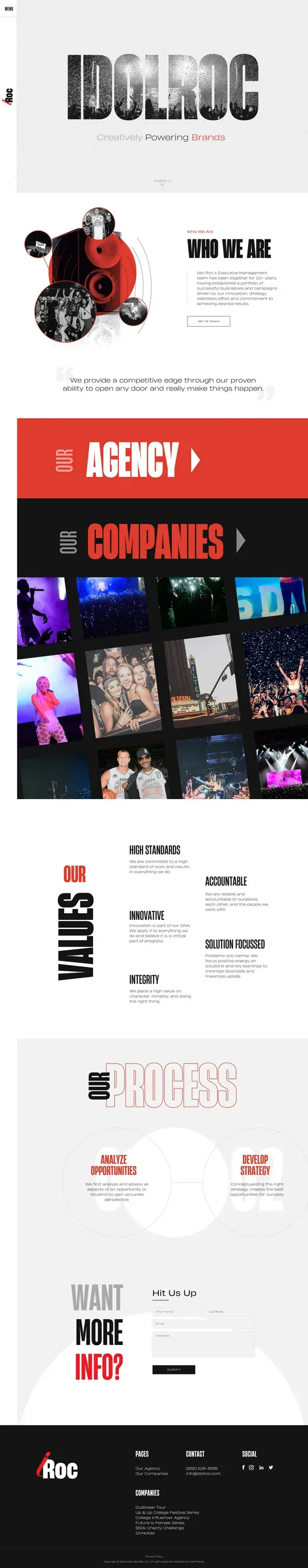 The IdolRoc homepage