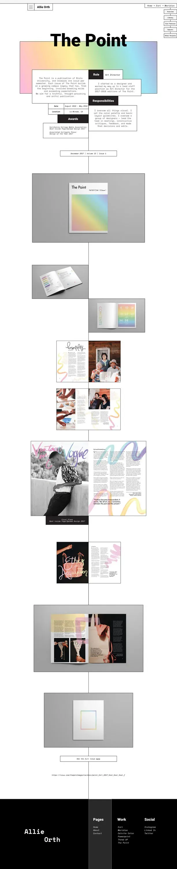 The Point page of Allie Orth's portfolio