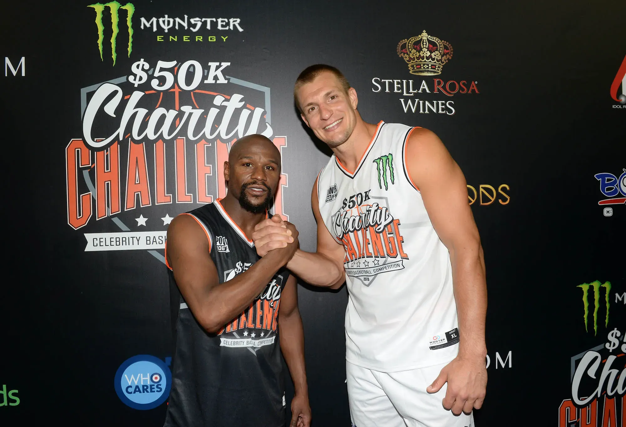 Floyd Mayweather and Rob Gronkowski at the $50k Charity Challenge